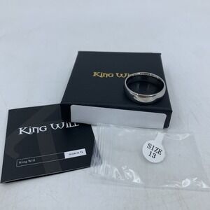 Stainless Steel Mens 13 Wedding Band Plain Silver Color‎ NEW OPEN BOX